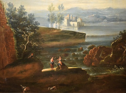 Lake landscape -  workshop of Antonio Diziani (1737-1797) - Louis XVI